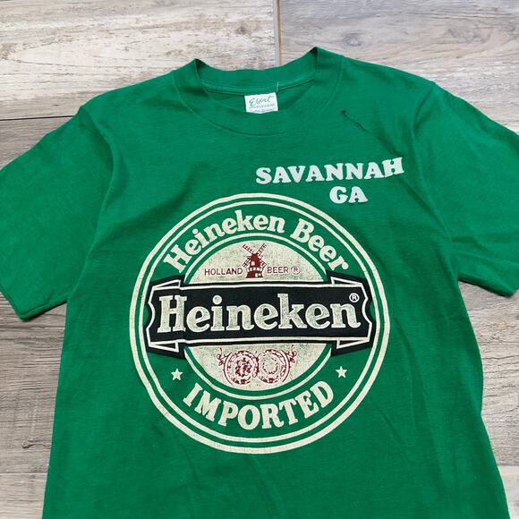 Heinekn Beer T-shirt Vintage 80s Savanah Georgia Graphic Single Stitch Mens S - Picture 1 of 8